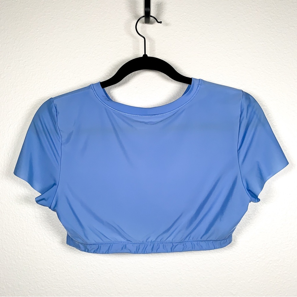 SMOOTHEZ Crop Top Bralette, Size Large, Blue Lion
